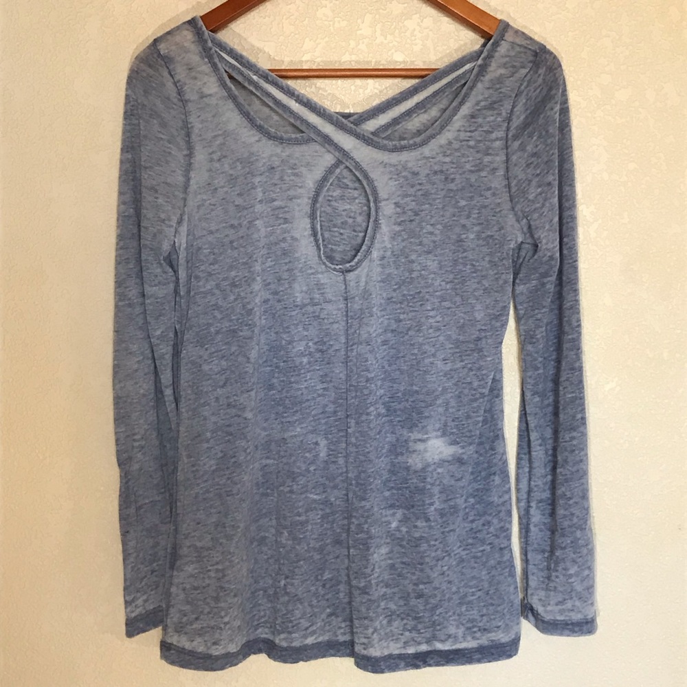 Cyrus Distressed Cross Back Yoga Top